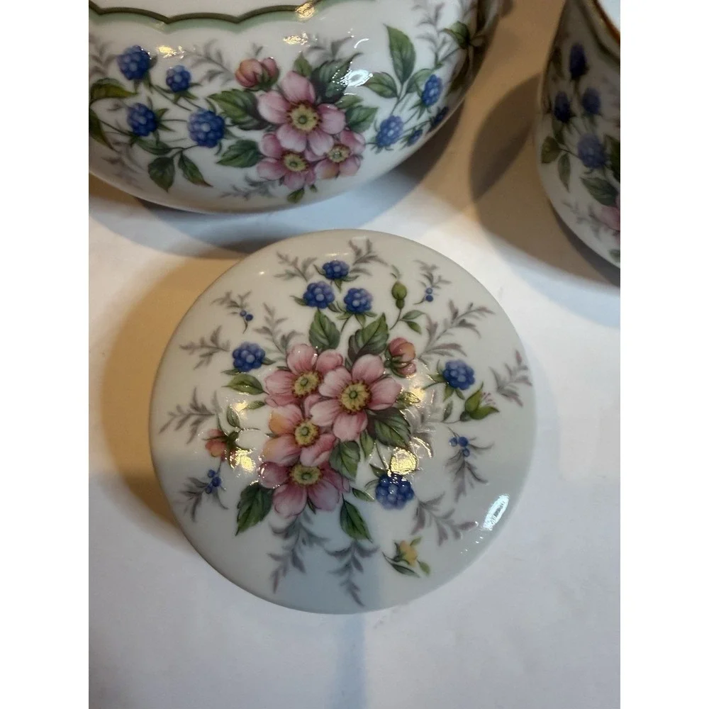 Andrea by Sadek Tea for One Set Japan Floral Teapot Cup Lid Vintage